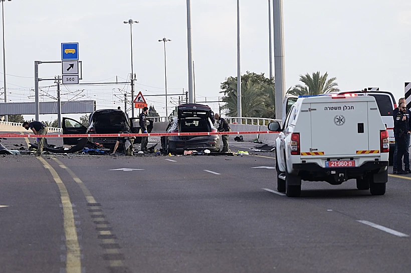 זירת פיצוץ הרכב של שלומי לחיאני באיילון