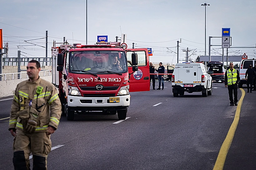 זירת פיצוץ הרכב של שלומי לחיאני באיילון