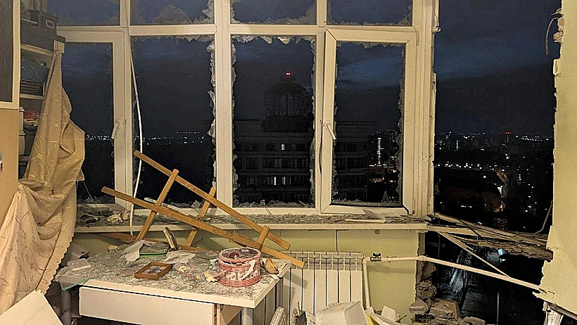 בית ברוסיה שנפגע ממל"ט אוקראיני