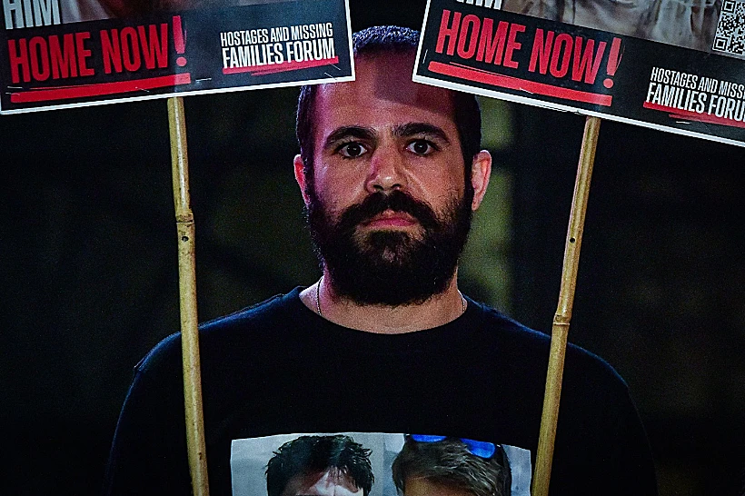 ירדן ביבס בהצהרה בכיכר החטופים