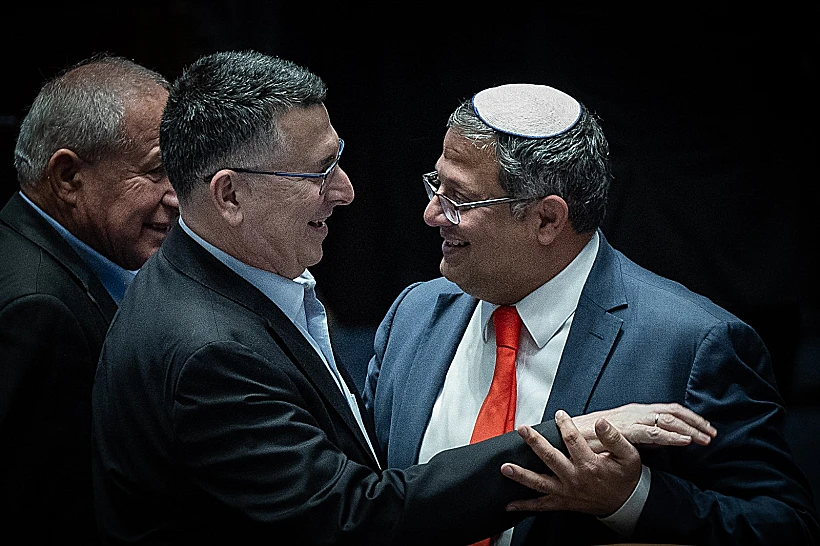 גדעון סער ואיתמר בן גביר בכנסת