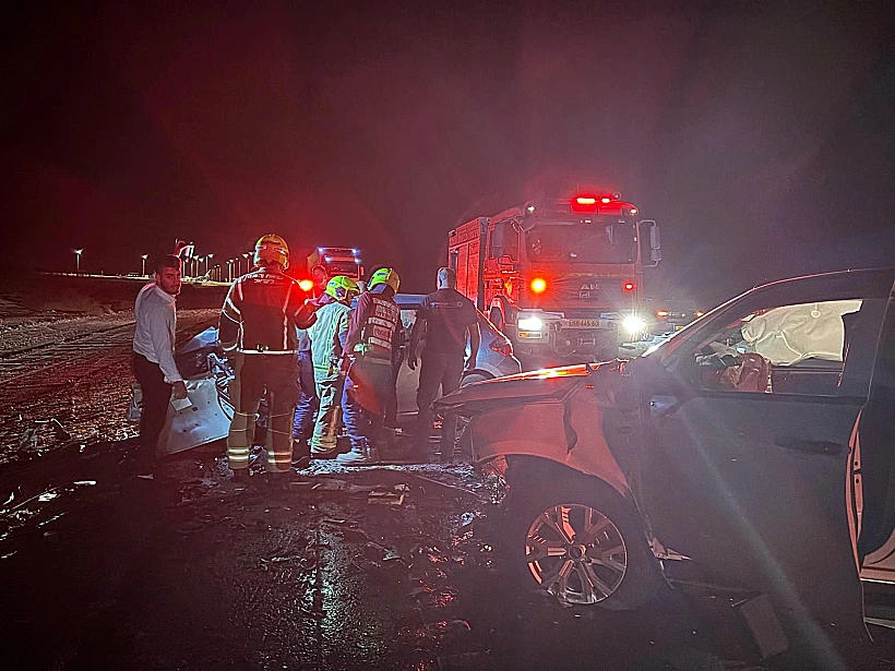 זירת תאונת הדרכים בערבה