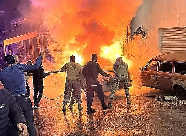 הרכב שהותקף בדרום לבנון