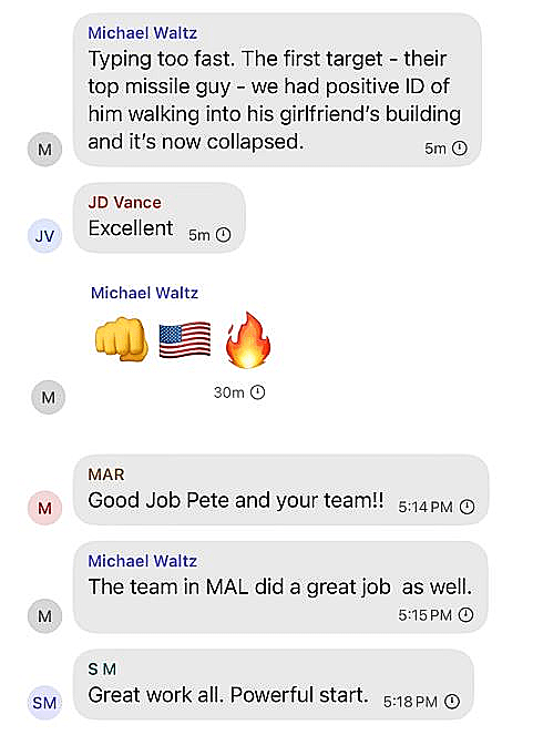 הצ'אט הסודי של הממשל האמריקני על תוכנית התקיפה בתימן