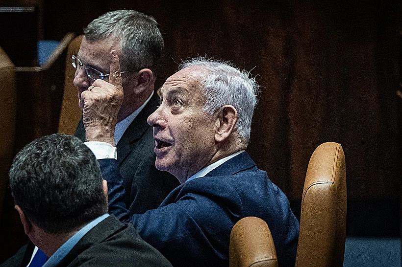 רה"מ נתניהו והשר לוין בכנסת