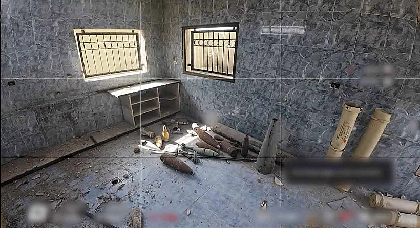 הפגזים שאותרו בבית הספר ברפיח