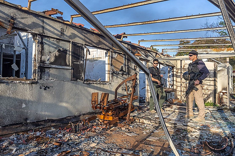 ההרס והחורבן אחרי הטבח בקיבוץ נירים