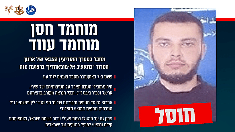 חיסול מחבל שהיה מעורב ככל הנראה בחטיפת