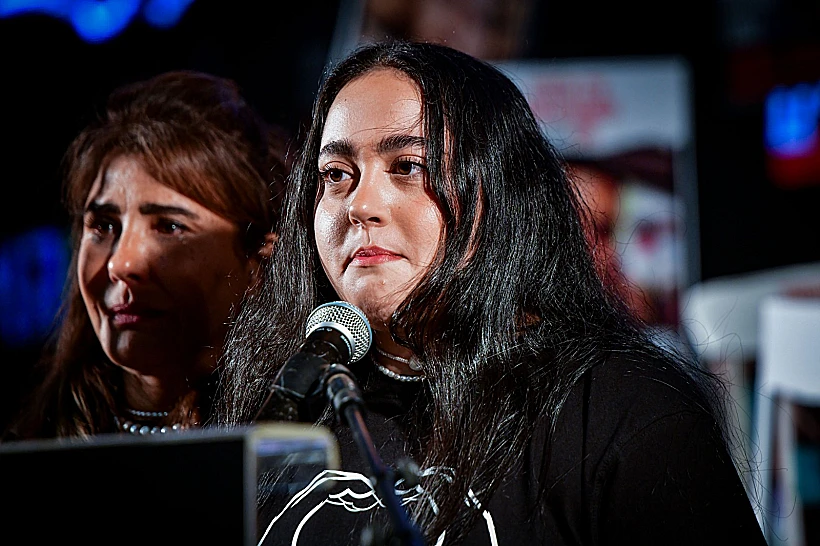 לירי אלבג נואמת בכיכר החטופים