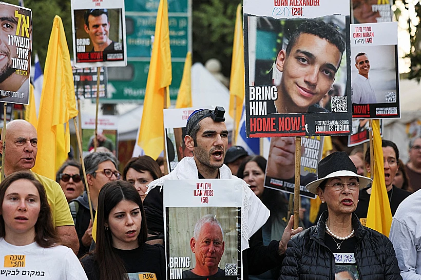 הפגנות למען החטופים בירושלים, ברקע נסיעת נתניהו לוושינגטון