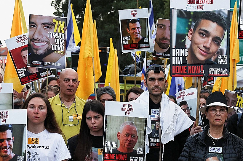 הפגנות למען החטופים בירושלים, ברקע נסיעת נתניהו לוושינגטון