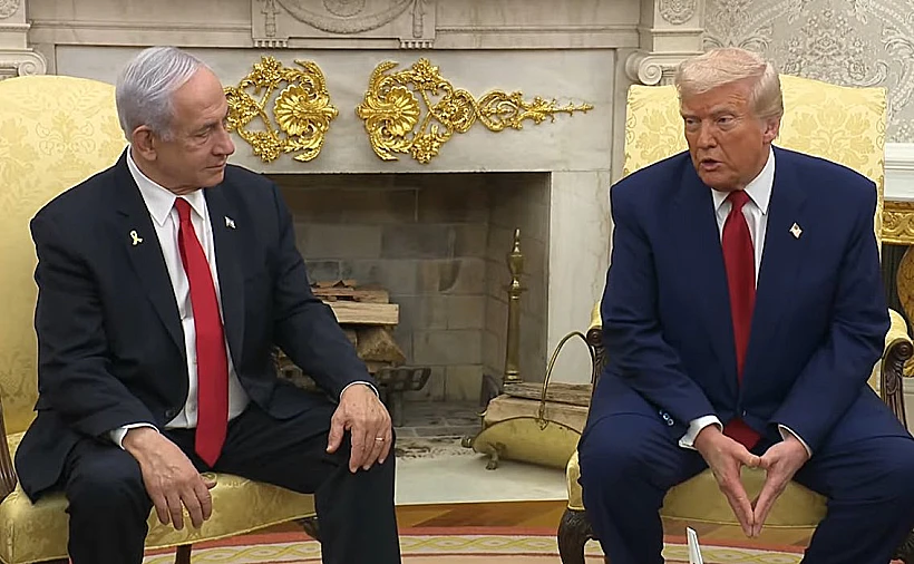הנשיא טראמפ ורה"מ נתניהו בחדר הסגלגל