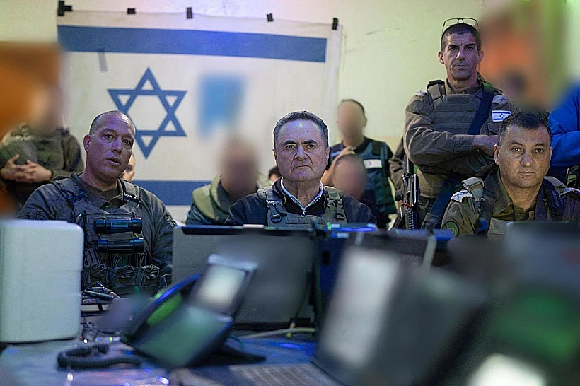 שר הביטחון ישראל כ"ץ בציר מורג בעזה