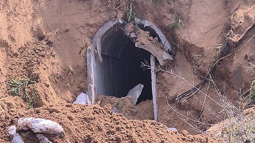 המנהרה שהושמדה בצפון רצועת עזה