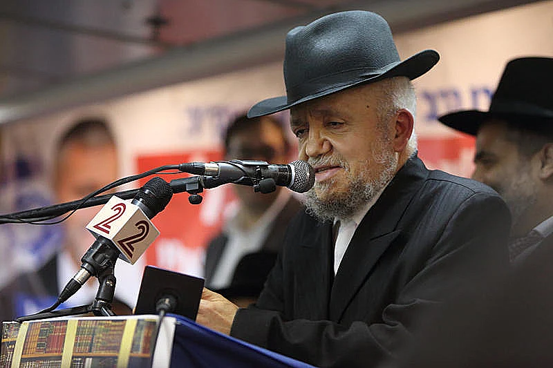 הרב מאיר מאזוז במסיבת העיתונאים של מפלגת יחד, 2014