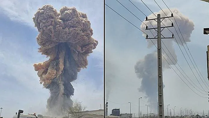 תיעודים מהפיצוץ בנמל בנדר עבאס באיראן