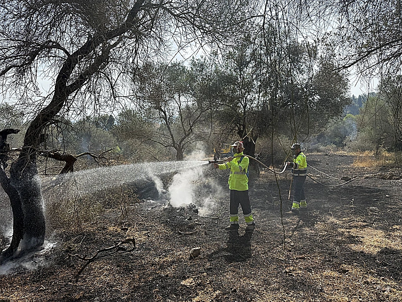 כיבוי אש בשריפות בהרי ירושלים