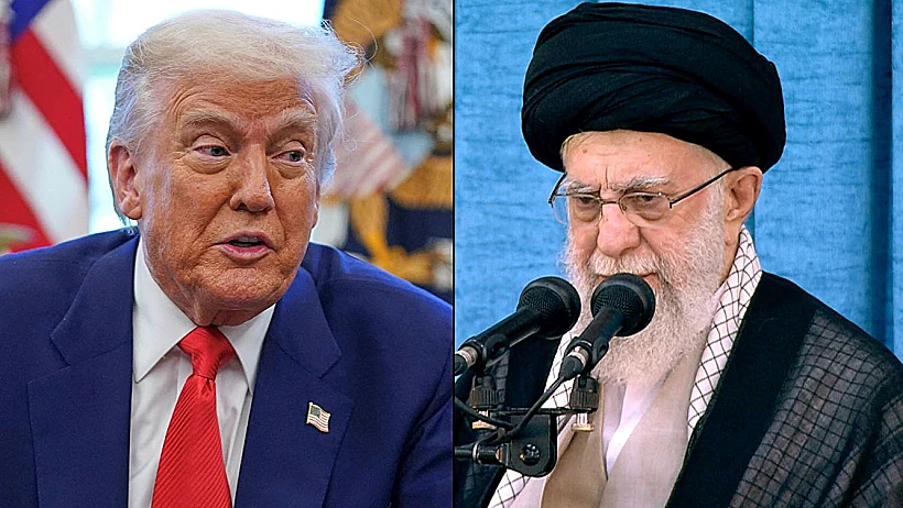 נשיא ארה"ב דונלד טראמפ והמנהיג העליון של איראן עלי חמינאי