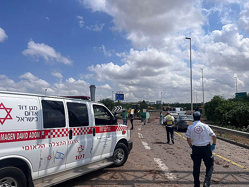 זירת הנפילה באזור נתב"ג