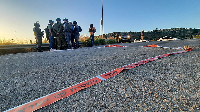 זירת הפיגוע במעבר ריחן יהודה ושומרון