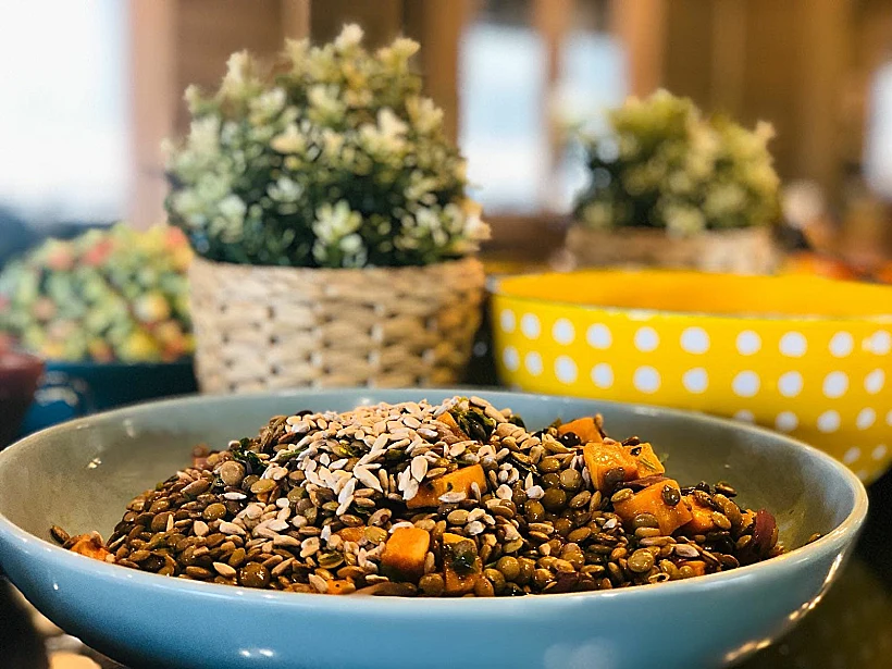 סלט עדשים גלילי