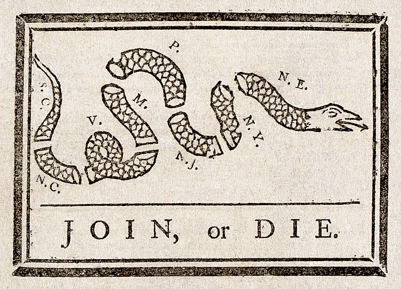 "Join, or Die", בנג'מין פרנקלין, 1754