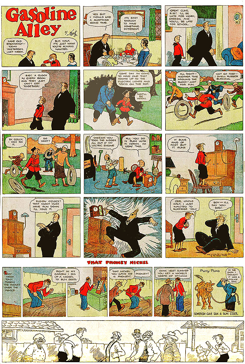 עותק מהעיתון הכולל את רצועות הקומיקס "Gasoline Alley