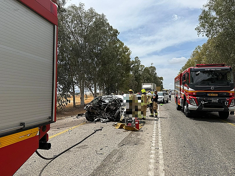 זירת התאונה סמוך לניר יפה