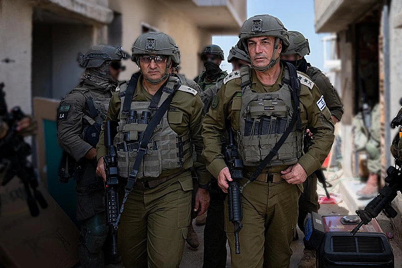 הרמטכ"ל אייל זמיר ואלוף פיקוד הדרום יניב עשור ברצועת עזה