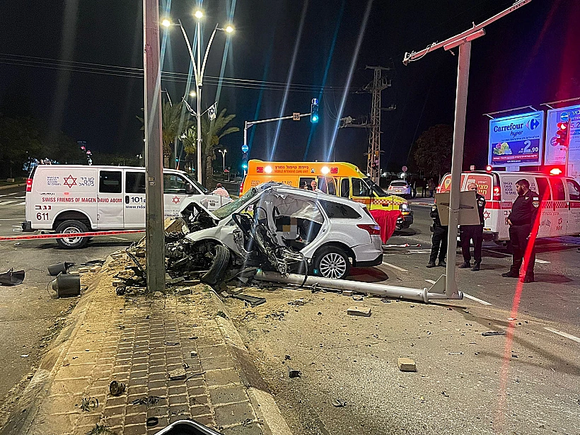 זירת התאונה בבאר שבע