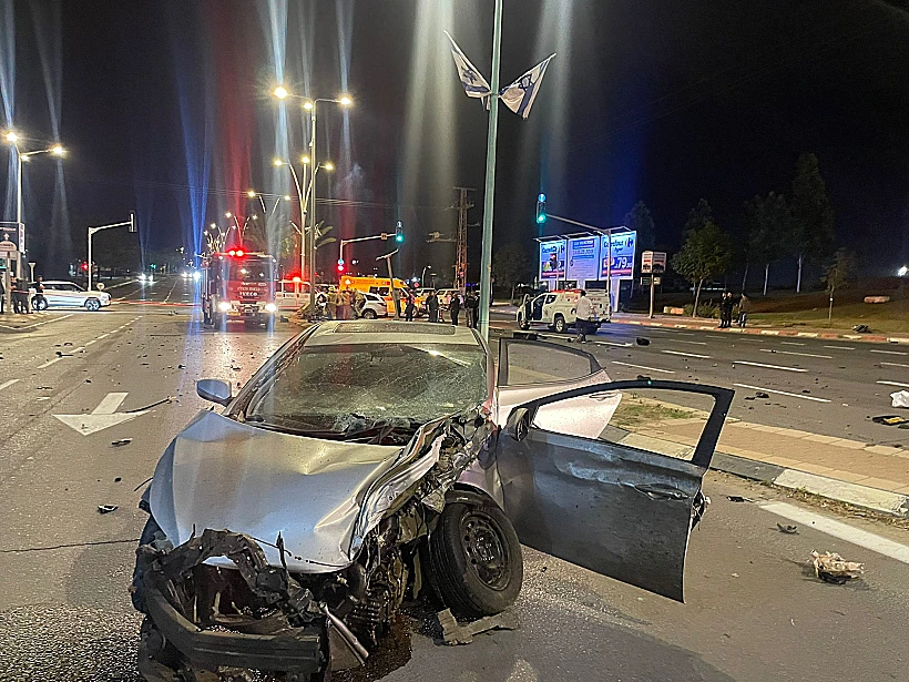 זירת התאונה בבאר שבע