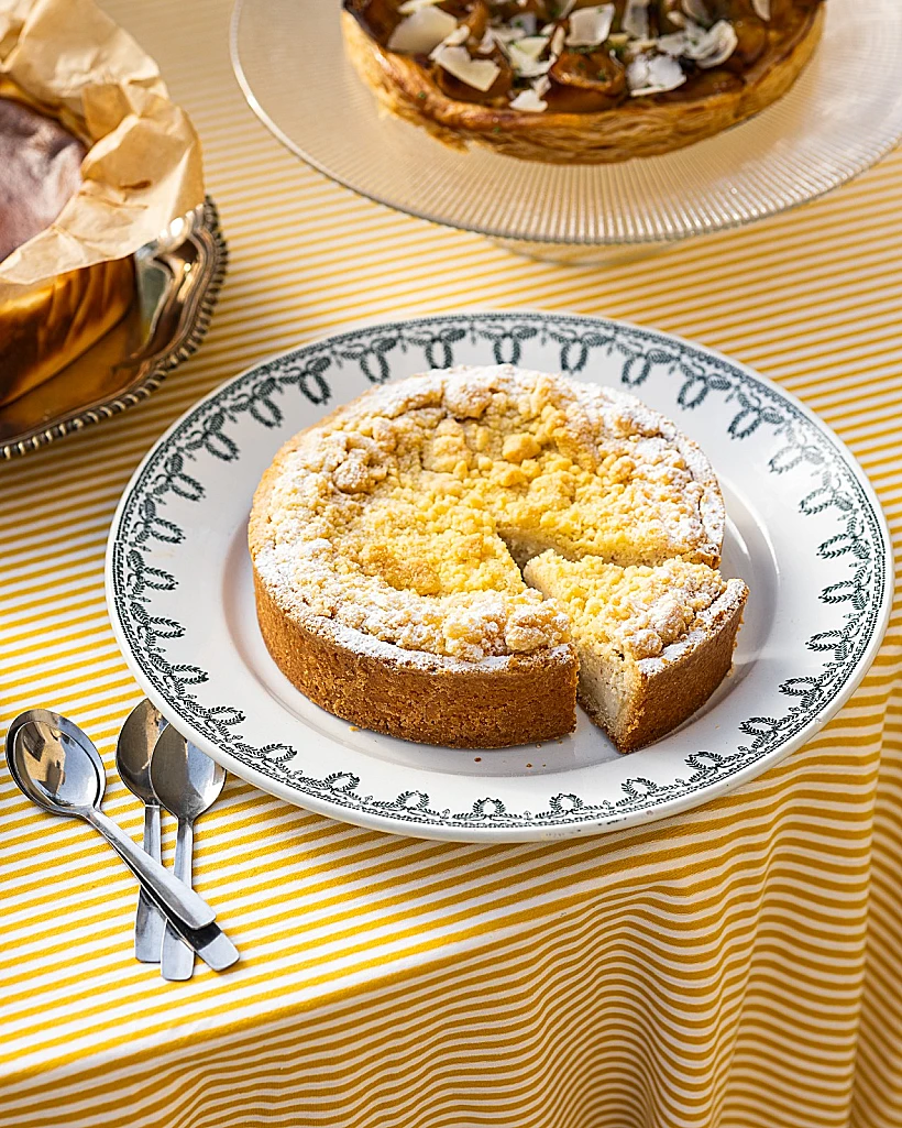 טארט גבינה-שקדים ושטרוייזל של נורדיניו