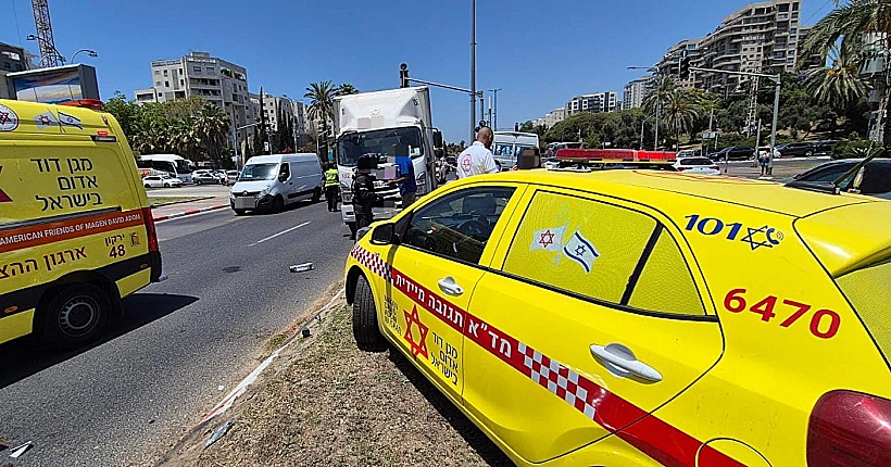 זירת התאונה בתל אביב
