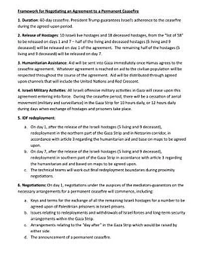 טיוטת ההצעה האמריקנית לעסקה