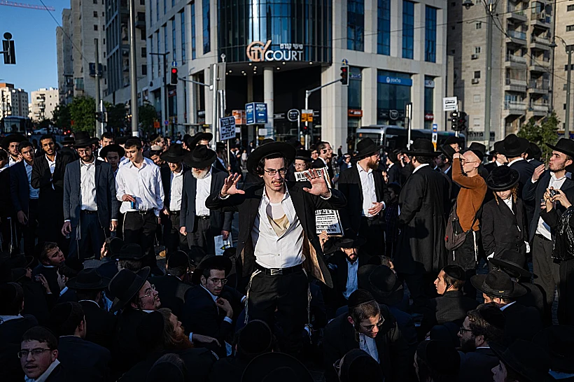 הפגנת חרדים נגד הגיוס בירושלים