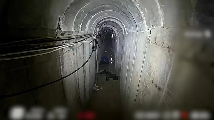 תיעוד רחפן מתוך המנהרה בבית החולים האירופאי בעזה