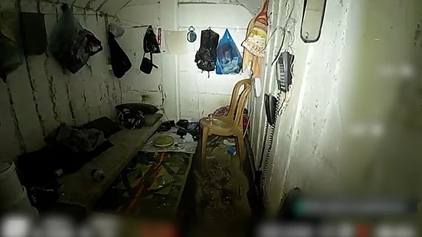 תיעוד רחפן מתוך המנהרה בבית החולים האירופאי בעזה