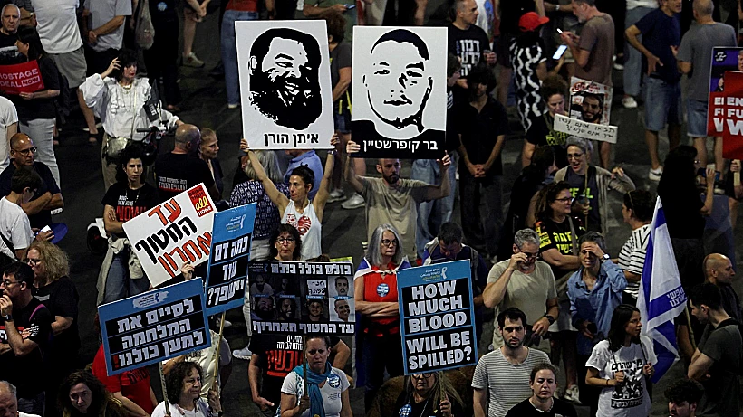 הפגנה למען שחרור החטופים בתל אביב