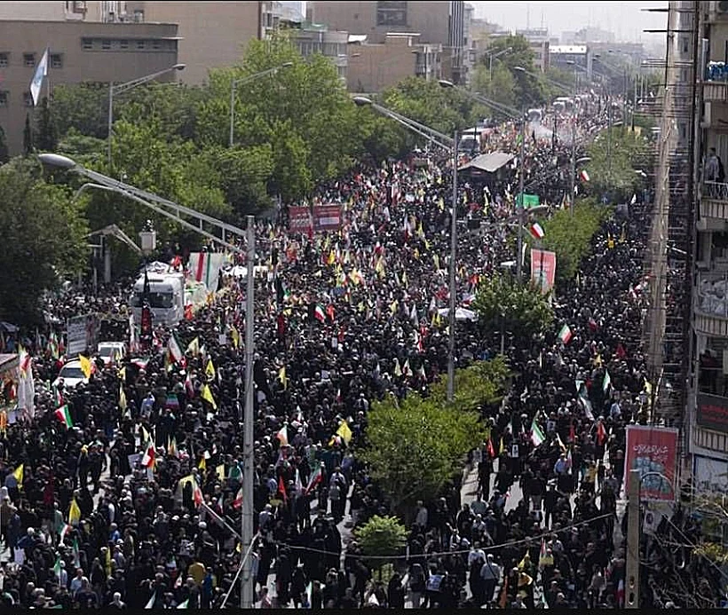 טקס ההלוויה הענק בטהרן איראן
