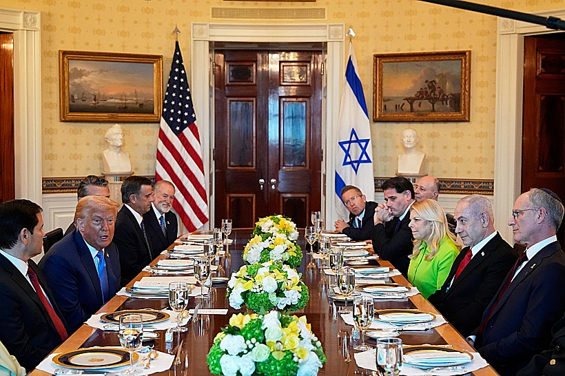 הנשיא טראמפ ורה"מ נתניהו בפגישה בבית הלבן
