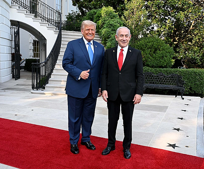 רה"מ נתניהו והנשיא טראמפ בבית הלבן