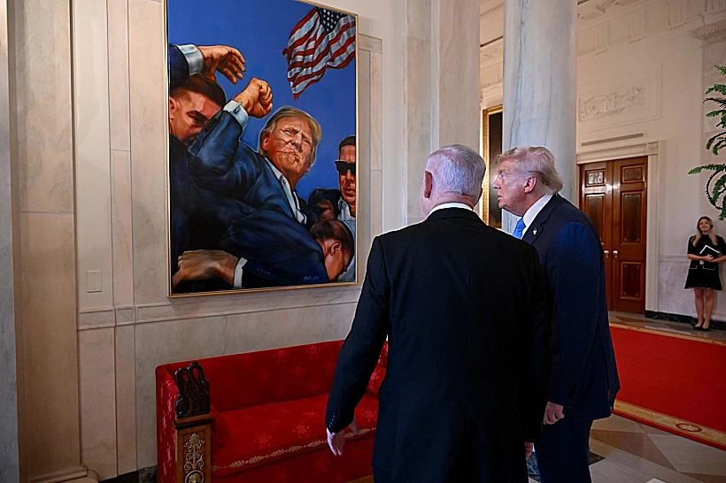 רה"מ נתניהו והנשיא טראמפ בבית הלבן