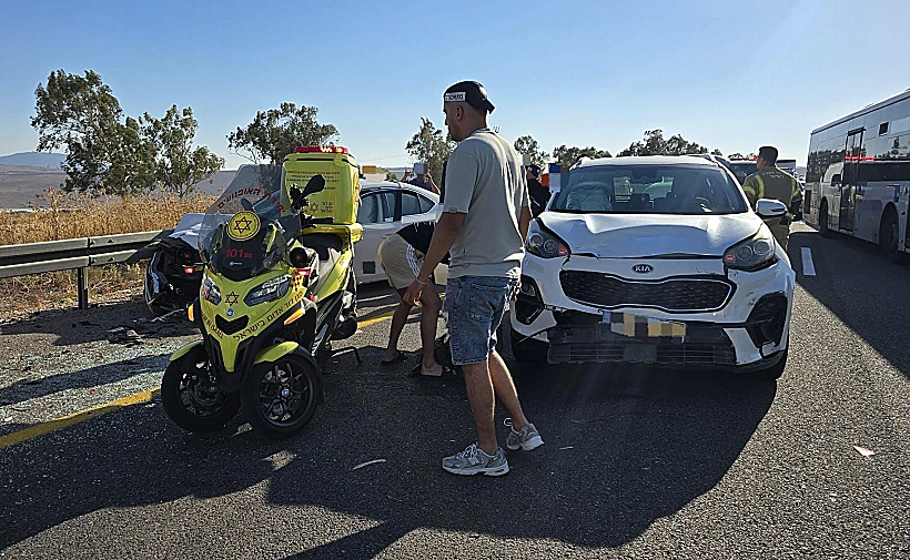 זירת התאונה בטבריה