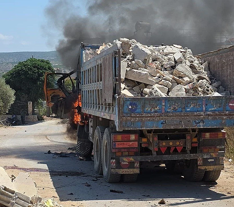 משאית שהותקפה בדרום לבנון