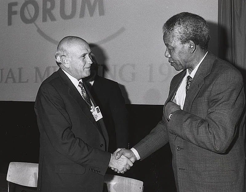 Frederik De Klerk With Nelson