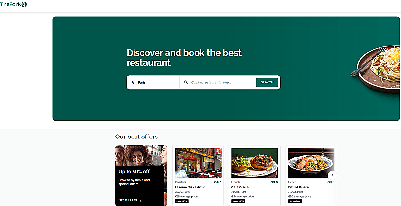 הנחות על מסעדות באתר The Fork