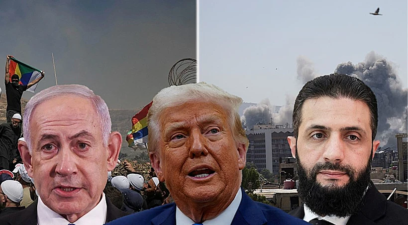 הנשיא טראמפ, רה"מ נתניהו ונשיא סוריה א-שרע אל ג'ולאני