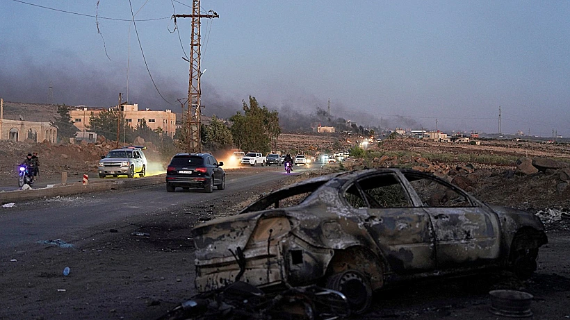 רכב שהותקף במחוז א-סווידא שבסוריה