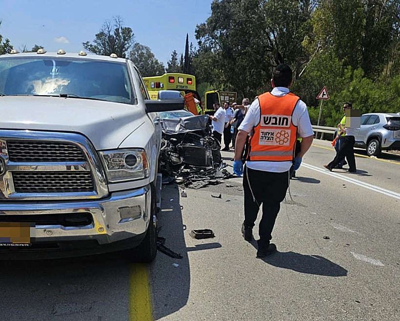 זירת התאונה בכביש 44 סמוך לכפר אוריה