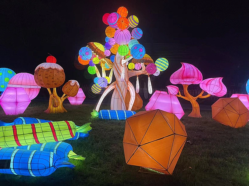 הדמיה של עולם הממתקים בפסטיבל האורות בנמל תל אביב